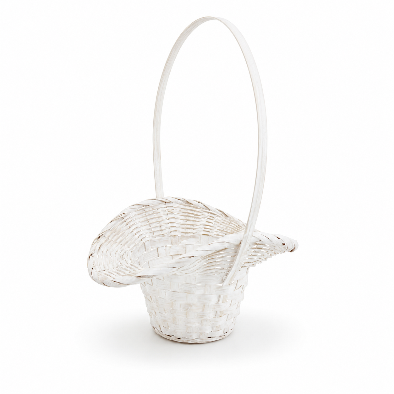 Canasta sombrero de mimbre blanco